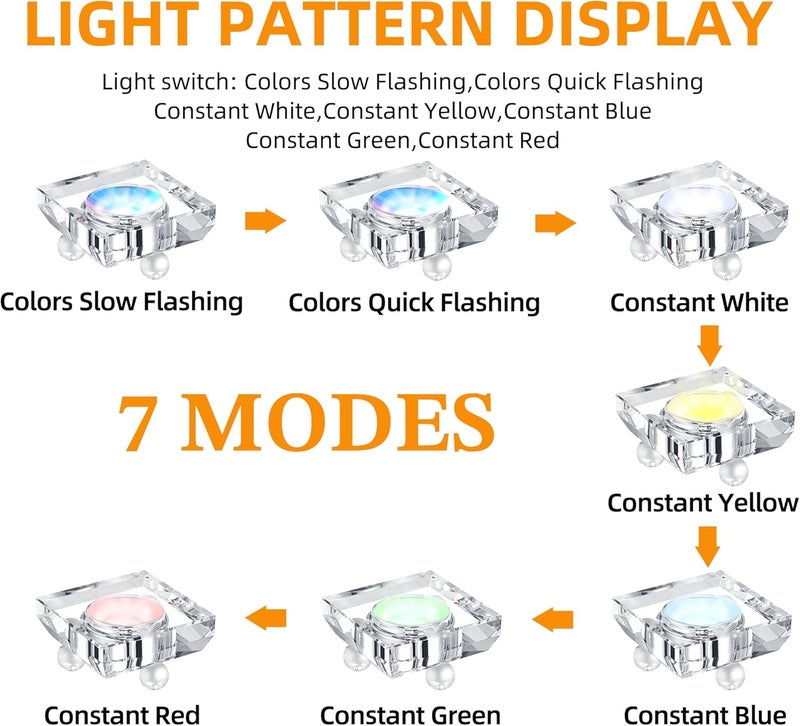 EUSTUMA LED Light Base Crystal Display Stand In A Variety of Colors,Lighted Up Stand Color Changing Small LED for 3D Glass Crystal Art,Holiday Party Decoration. (Square) - Image 2